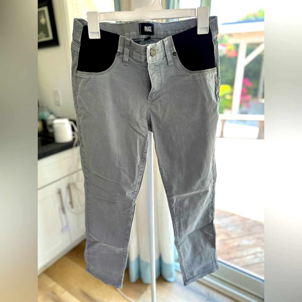 Greyish/greenish Paige denim maternity jeans size 28